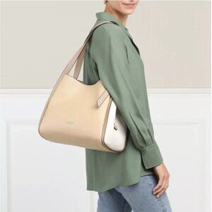Kate Spade Knott Large Leather Shoulder Bag Satchel Warm Stone Colorblock ORGPKG